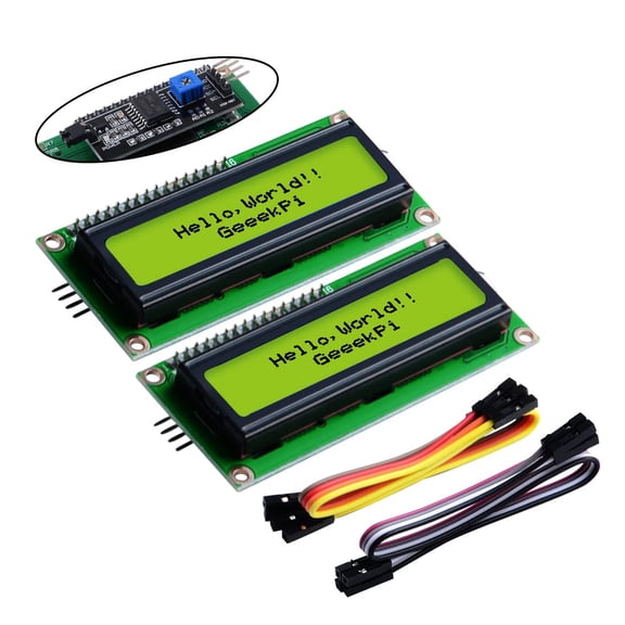 I2C 1602 LCD Display Module 16X2 Character Yellow Backlight for Arduino Raspberry Pi DIY Projects