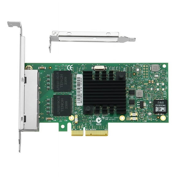 I350-T4V2 4 Ports Pci-E X4 Gigabit Ethernet Network Card Quad Rj45 Server Internal Nic 1000mbps for Desktop PC Computer,1 x Gigabit Ethernet Network Card,Green