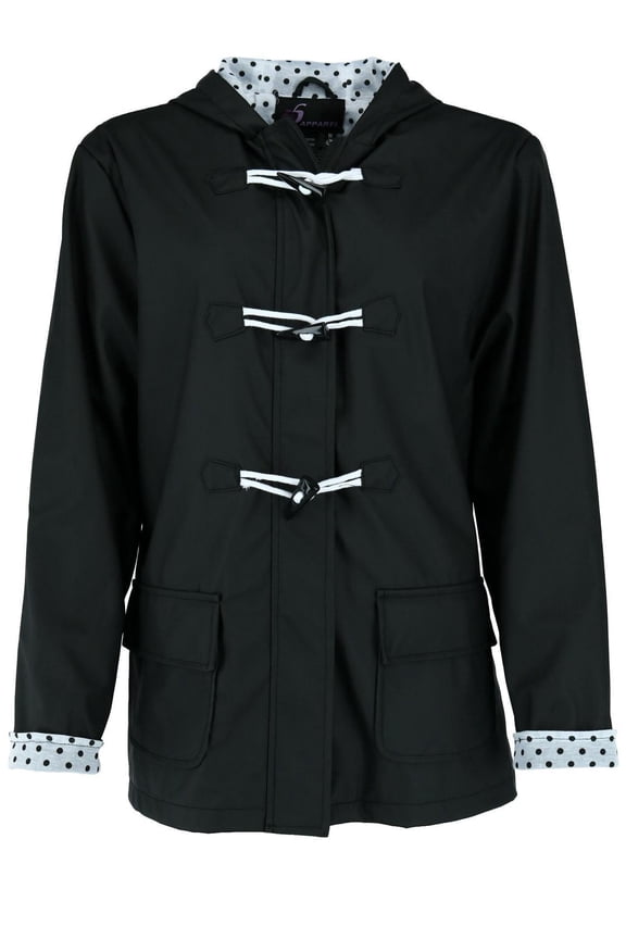 Hooded Rain Slicker Jacket with Toggle (Women)