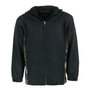 I5 APPAREL Hooded Windbreaker Rain Jacket with Camo Side Panel (Men)