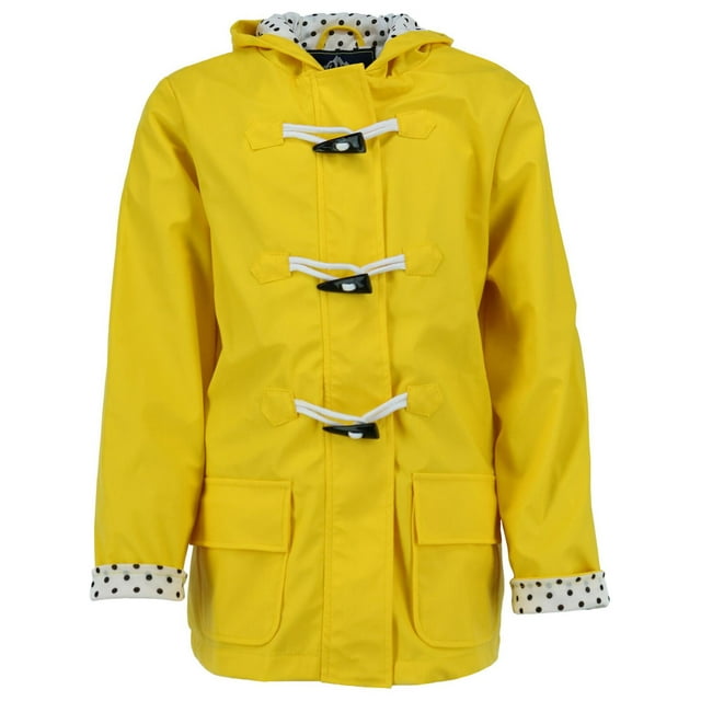 I5 Apparel Kid's Hooded Waxie Toggle Rain Slicker Jacket
