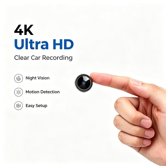 I7 4K Mini Video Recorder with Voice Recording Function Compact Camera with 360° Wide Angle Lens for Video and Audio Capture in Any Location