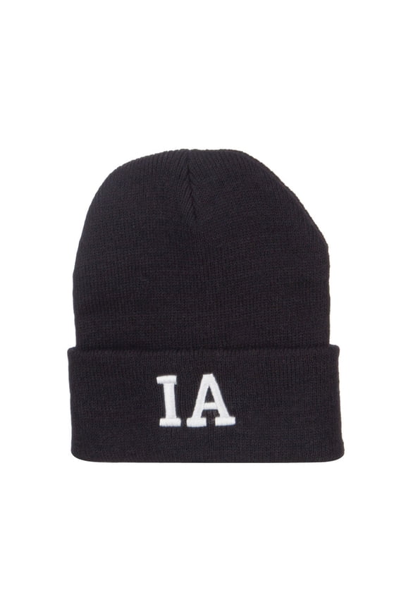 IA Iowa State Embroidered Long Beanie - Black OSFM