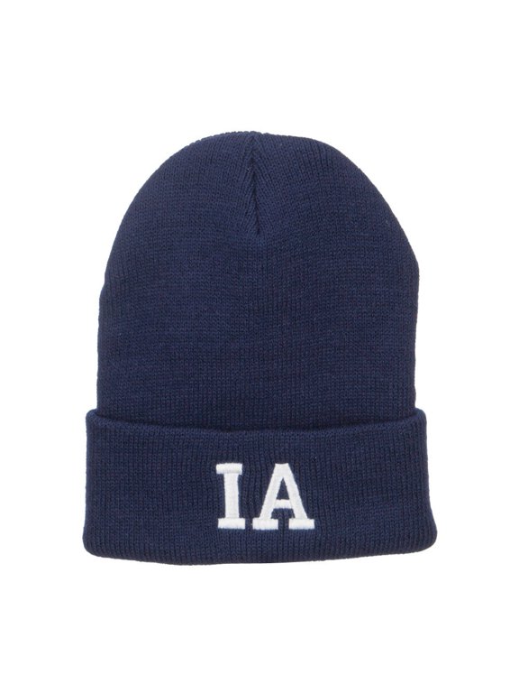IA Iowa State Embroidered Long Beanie - Navy OSFM