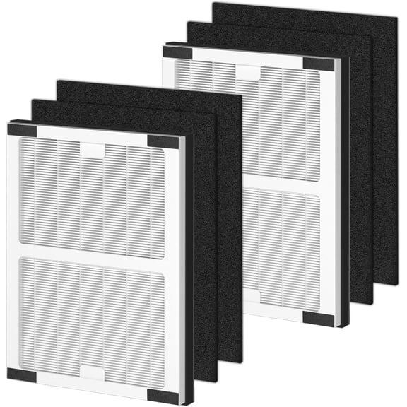 IAF-H-100A Replacement Filters, Compatible with AC-2119 & Filtrete FAP-C01-A, IAP-10-100, IAPC-40-140, IAP-10-150 Air Purifiers,2 HEPA + 4 Carbon Pre-filter