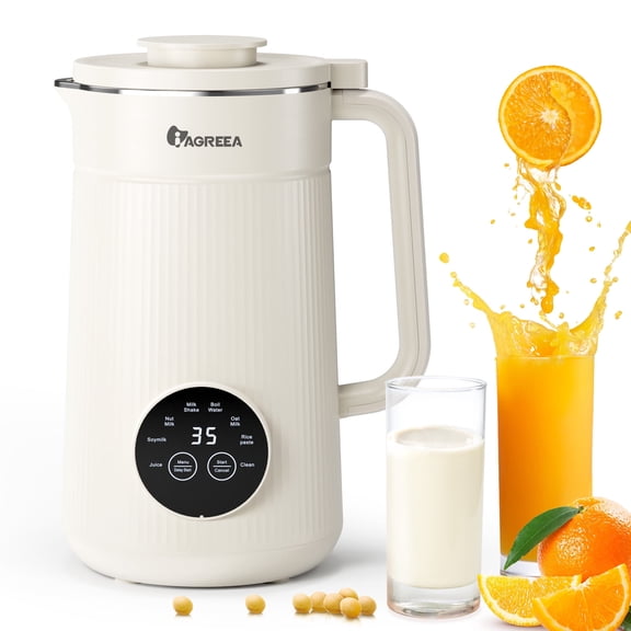 IAGREEA 35 oz Nut Milk Maker Machine with 10 Blades, Automatic Homemade Almond, Oat, Soy, Plant-Based Milk and Dairy Free Beverages, Almond Maker, Self-cleaning, Keep Warm/12-Hour Delay