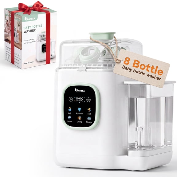 IAGREEA 4-in-1 Baby Bottle Washer Pro, Sterilizer & Dryer Cleaning Machine Fit 8 Bottles, 72-Hour Sterile Storage, 30 Spray Holes, for up to 8 Bottles