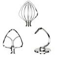 thumbnail image 1 of IAGREEA Stainless Steel 3 Pieces For KitchenAid Classic Attachments 4.5-5QT Tilt-Head Stand Mixers, K45WW Wire Whip/ K45DH Dough Hook /K45B Flat Beater for Mixer Accessories Replacement, Heavy Duty, 1 of 8