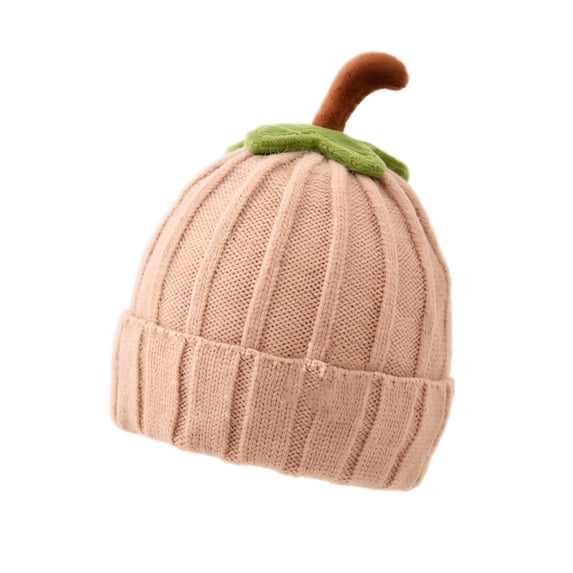 IAJDKMEK Baby Pumpkin Knit Beanie Hat – Halloween Costumes Warm Thick Fall Winter Pullover Cap for Infant Toddler Boys Girls Soft Cozy Knit Beanie