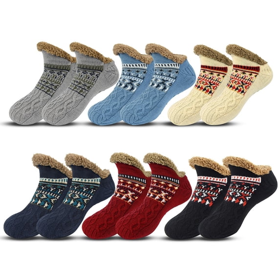 IAJDKMEK Christmas Slipper Socks for Adults Warm - Thick Fuzzy Floor Socks Cozy House Home Wear Soft Lined, Great for Gifts & Home Use