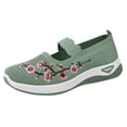 thumbnail image 1 of IAJDKMEK Fashion Mesh Hollow Sneakers for Women - Breathable Slip On Shoes Women Casual Lightweight Womens Casual Shoes Outdoor Running Daily,Green 140, 1 of 7
