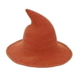 thumbnail image 1 of IAJDKMEK Foldable Knit Pointed Witch Hat – Halloween Costumes Wizard Hat Beanie Thickened Costume Cap Party, 1 of 6
