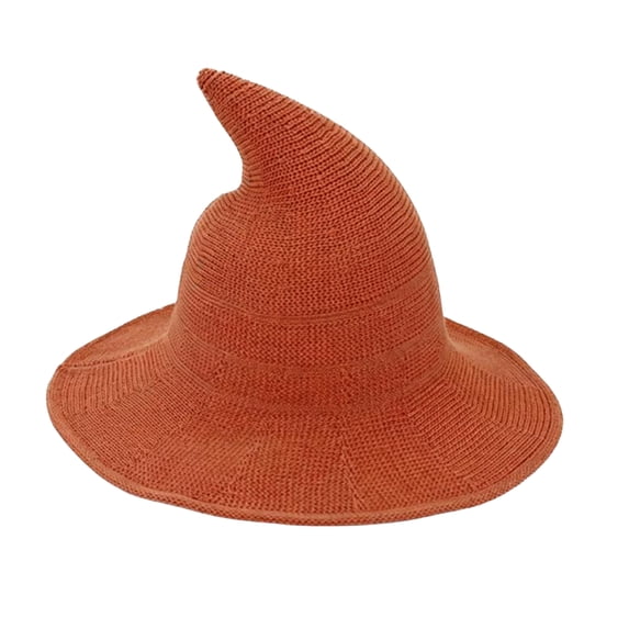 IAJDKMEK Foldable Knit Pointed Witch Hat – Halloween Costumes Wizard Hat Beanie Thickened Costume Cap Party