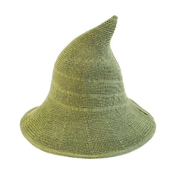 IAJDKMEK Foldable Knit Pointed Witch Hat – Halloween Costumes Wizard Hat Beanie Thickened Costume Cap Party