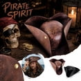 thumbnail image 1 of IAJDKMEK Halloween Costumes, Tricorn Pirate Hat with Faux Leather, Adult Costume Hat for Party, Role Play and Dress-Up, 1 of 3