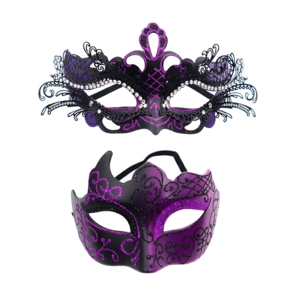 IAJDKMEK Halloween Masks Painted Half Face Mask - Masquerade Mask, Eye Mask, Couple Iron Art Party Costume Accessory for Ball Dance Party Masquerade