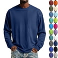 thumbnail image 1 of IAJDKMEK Long Sleeve Shirts for Men - Stretch Fit Round Neck Soft Tee Shirts, Lightweight Breathable Comfortable Tops for Daily Wear, Work, Office, and Weekend,Army Green L, 1 of 7
