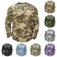 thumbnail image 1 of IAJDKMEK Men Casual Long Sleeve Shirts — Camouflage Waffle Knit Round Neck Casual Pullover Top with Soft Texture and Breathable Comfort Shirt,Purple 3XL, 1 of 6