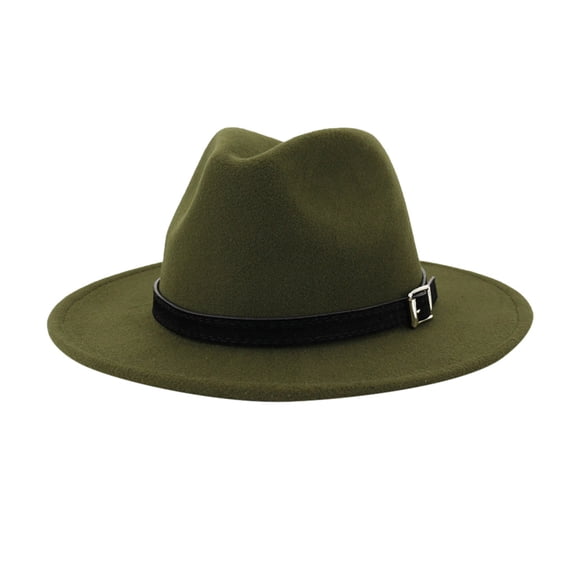 IAJDKMEK Men and Women Vintage Wide Brim Fedora Hat with Belt, Outback Hat for Fall and Winter
