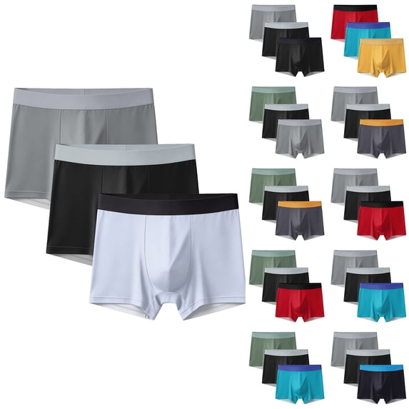 IAJDKMEK Men's Boxer Briefs 3-Pack - Breathable Underwear for Men, Stretch Fabric Mens Underwear, Soft Boxer Briefs for Daily Active,Dark Green XL