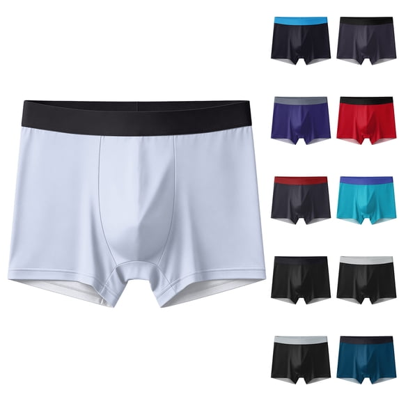 IAJDKMEK Men's Boxer Briefs - Breathable Underwear for Men, Soft Stretch Mens Underwear, All-Day Boxer Briefs for Comfort and Support,Black L