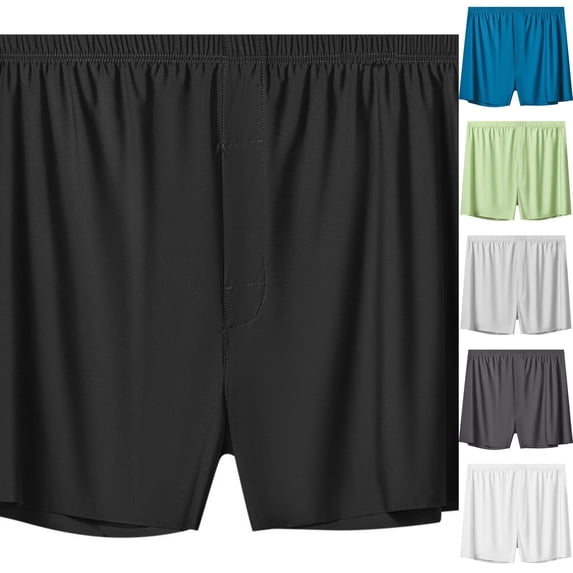IAJDKMEK Men's Boxer Shorts - Ice-Silk Breathable Underwear for Men, Loose Boxers for Men, Comfortable Mens Boxer Shorts,Light Gray 2XL