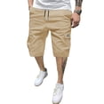 thumbnail image 1 of IAJDKMEK Men's Cargo Shorts with Pockets - Elastic Waist Beach Shorts, Versatile Hiking Shorts, and Multi-Pocket Work Shorts with Comfortable Fit,Khaki 3XL, 1 of 9