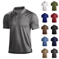 thumbnail image 1 of IAJDKMEK Men's Casual Raglan Short Sleeve Shirt - Turn-Down Collar Top with Sporty Design, a Versatile Shirt for Golf, Driving, and Active Daily Life,Red M, 1 of 6