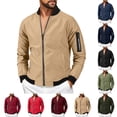 thumbnail image 1 of IAJDKMEK Men's Casual Utility Jacket - Winter Workwear Style, Zip-Up with Pockets, Comfortable Jackets for Men Everyday,Army Green L, 1 of 5