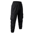 thumbnail image 1 of IAJDKMEK Men's Cotton Cargo Pants - Loose Fit Multi-Pocket Work Trousers and Hiking Pants for Casual Wear and Active Lifestyle,Black 2XL, 1 of 8
