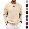 thumbnail image 1 of IAJDKMEK Men's Crewneck Pullover Fleece Sweatshirt - Long Sleeve Lightweight Relaxed Fit, Sweatshirts for Men Casual Basic Everyday Layer,Army Green L, 1 of 9