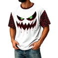 thumbnail image 1 of IAJDKMEK Men's Halloween Corduroy T-Shirt - Short Sleeve Round Neck Letter Print, Casual Shirts for Men, Lightweight Graphic Tee for Daily & Party,White 2XL, 1 of 8
