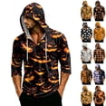thumbnail image 1 of IAJDKMEK Men's Hoodie Halloween Shirt Tee - 3/4 Sleeve Funny Graphic Top, Perfect Men's T-Shirt for Costume and Relaxed Days,Black M, 1 of 9