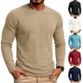 thumbnail image 1 of IAJDKMEK Men's Long Sleeve Crew Neck Shirt - Terry Cloth Textured Pullover Tops, Thermal Warm Casual Shirts for Cold Weather,Navy 3XL, 1 of 9