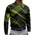thumbnail image 1 of IAJDKMEK Men's Long Sleeve Printed Sport Shirt – All-Over Pattern, Collared Shirt Men, Casual Athletic Top, Comfortable Active Wear for Men,Black L, 1 of 4