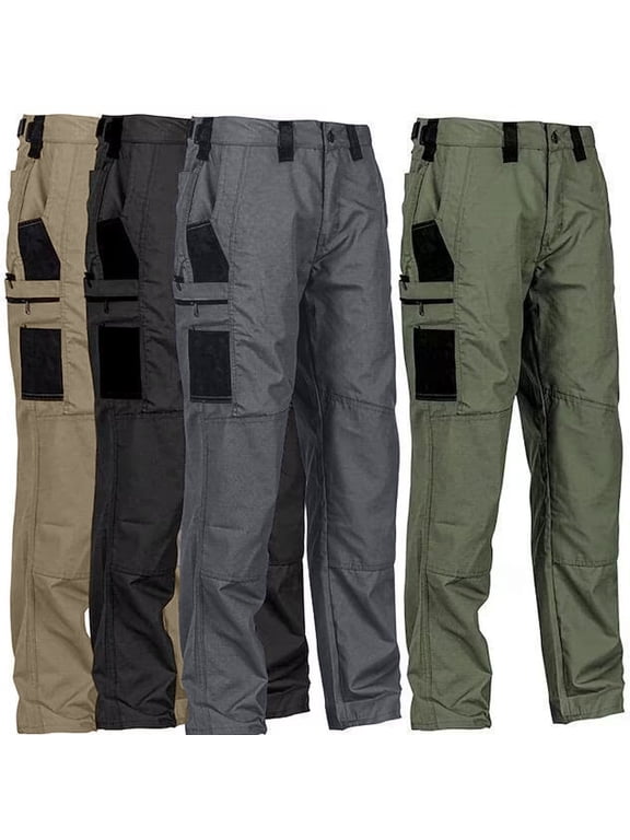 Men's Loose Fit Cargo Pants - Multi-Pocket Work Trousers and Hiking Pants with Breathable Fabric for Heavy-Duty Jobs and Daily Casual Wear Pants,Khaki M