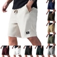 thumbnail image 1 of IAJDKMEK Men's Summer Color Casual Shorts - Textured Multi-Pocket Shorts, Great Hiking Shorts and Everyday Shorts for Men,Army Green L, 1 of 6