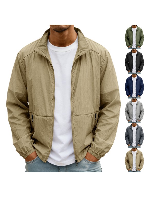 Men's Sun-Protection Outdoor Lightweight Jacket - Quick-Dry Sports, a Versatile Windbreaker and Long Sleeve Shirt for Men, Hiking