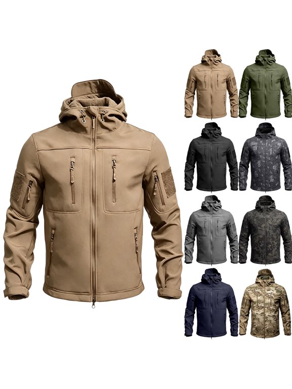 Men's Winter Jackets for Men, Waterproof Camouflage Winter Coat, Hooded Multifunctional Jacket