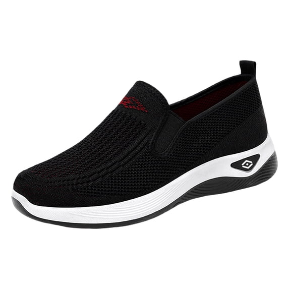 IAJDKMEK Mesh Hollow Walking Shoes Women - Breathable Casual Shoes for Women Soft Sole Lightweight Sneakers for Women Outdoor Daily Activity,Black 110