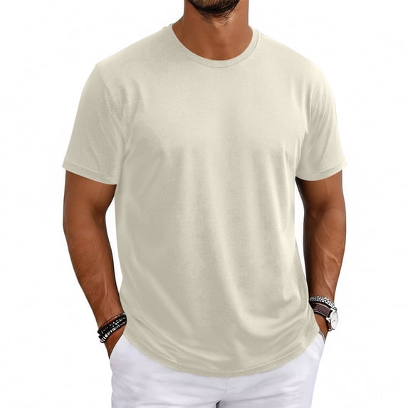 IAJDKMEK True Classic Tees Men's Short Sleeve T-Shirt - Breathable Stretchy Base Layer for Fitness Training, Mens Casual Shirts Summer Tops for Men Lightweight,Complexion 2XL