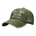 thumbnail image 1 of IAJDKMEK Unisex Sun Hat Dad Hat - Embroidered Commemorative Design, Distressed Finish, Adjustable, Breathable, Lightweight, Perfect for Beach, Travel and Daily Fun,Army Green, 1 of 5