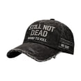 thumbnail image 1 of IAJDKMEK Unisex Sun Hat Dad Hat - Embroidered Commemorative Design, Distressed Finish, Adjustable, Breathable, Lightweight, Perfect for Beach, Travel and Daily Fun,Black, 1 of 5