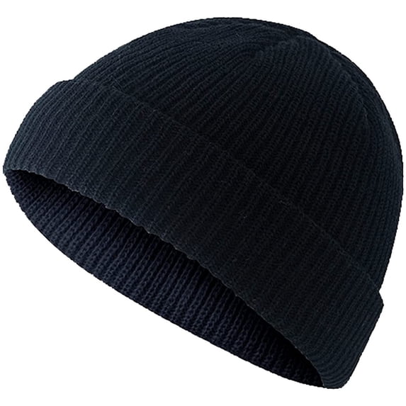 IAJDKMEK Winter Solid Color Wool Hip-hop – Knitted Beanie Pullover Melon Rind Hat Cold Weather Skull Cap Men Women