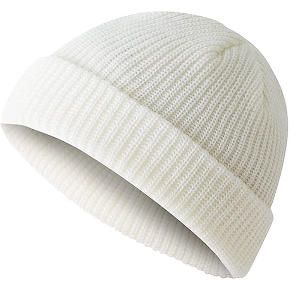 IAJDKMEK Winter Solid Color Wool Hip-hop – Knitted Beanie Pullover Melon Rind Hat Cold Weather Skull Cap Men Women