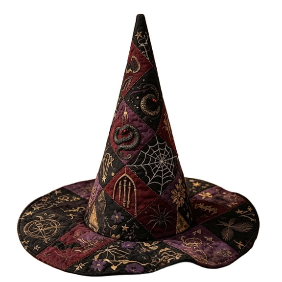 IAJDKMEK Women's Tall Witch Hat for Halloween Costumes, Wizard Hat for Adults, Pointed Witch Hat Party Costume