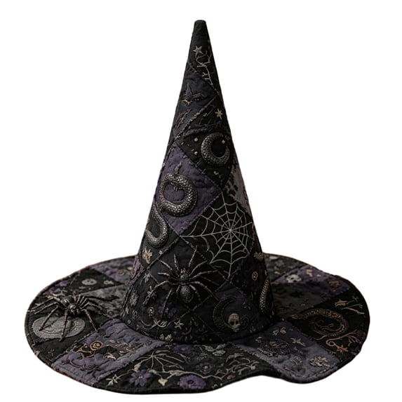 IAJDKMEK Women's Tall Witch Hat for Halloween Costumes, Wizard Hat for Adults, Pointed Witch Hat Party Costume