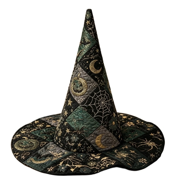 IAJDKMEK Women's Tall Witch Hat for Halloween Costumes, Wizard Hat for Adults, Pointed Witch Hat Party Costume