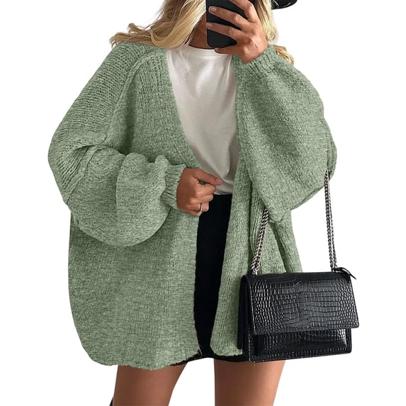 IAJDKMEK Womens Open Front Oversized Cardigan Sweaters Fall Cardigan