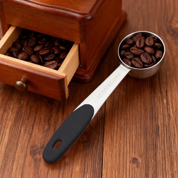 IAJFHAFS 1/8 Cup Measuring Cup Stainless Steel Cup Sco Op With Black Silicone Handle Kitchen Gadgets For Cooking 30ML